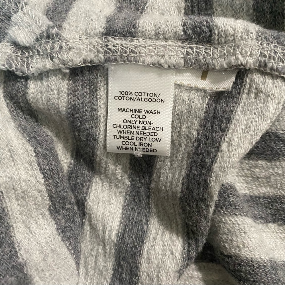 Lou & Grey Gray Striped Cotton Boat Neck 3/4 Sleeve Top - Picture 5 of 5